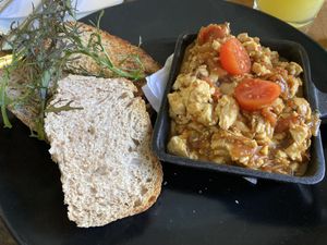 Scramble tofu  at Cafe Entre Cerros in Valparaiso
