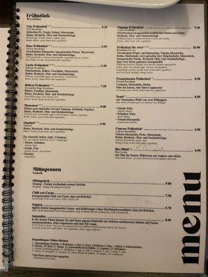 Breakfast and lunch menu  at Cafe Latrio in Berlin