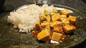 Vegan mapo tofu at Tien-Tsin in Gothenburg
