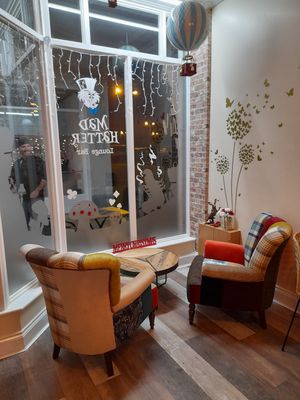 Chill out with a glass of bubbly or a nice glass of wine 😀 at Mad Hatter in Barnstaple