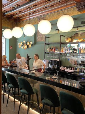 What a great setting to enjoy delicious vegan food! at Velada in Barcelona