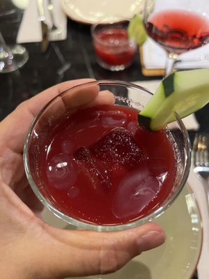 Gazpacho coldpress  at Velada in Barcelona