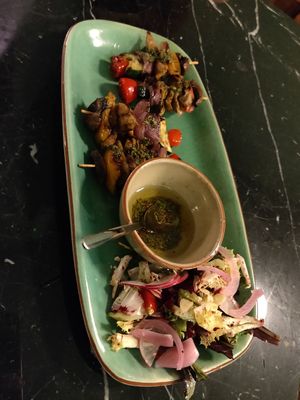 Brochetas chimichurri at Velada in Barcelona