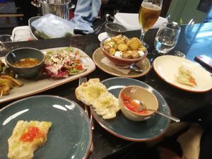 Very nice tapas at the bar at Velada in Barcelona