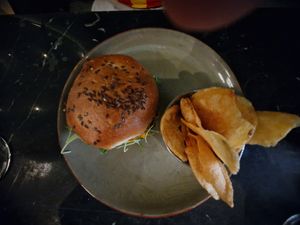 "Cheese" burger at Velada in Barcelona