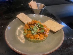 Vegan salmon tartare   at Velada in Barcelona