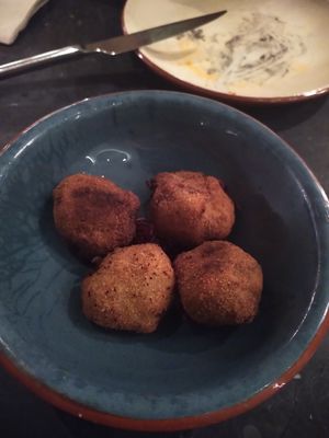 Fried mushroom croquettes at Velada in Barcelona