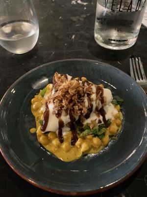 Samosa chaat  at Velada in Barcelona