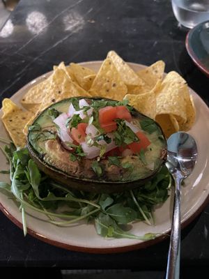 Oven baked avocado  at Velada in Barcelona