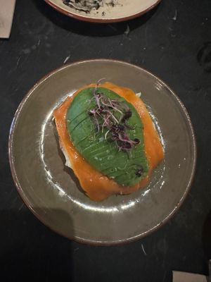 Salmon avocado toast at Velada in Barcelona