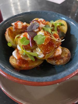 Potato thingys were soo deliciouss  at Velada in Barcelona