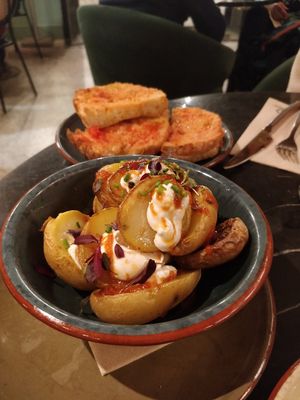 Bravas and pa amb tomàquet at Velada in Barcelona