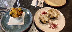 Spicy olives and artichokes at Velada in Barcelona