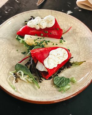 Cream cheese peppers #Veganuary at Velada in Barcelona