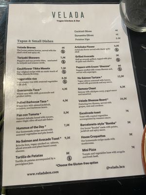 Menù  at Velada in Barcelona