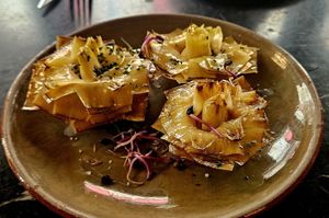 Fried artichoke flowers at Velada in Barcelona