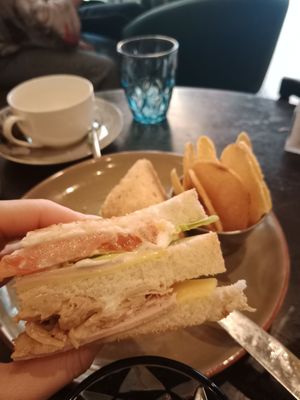 Close up of the Club Sandwich 🥪 very filling and yummy! at Velada in Barcelona