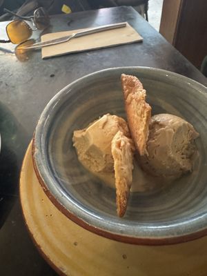 Pistachio and hazelnut gelato. A little bland    at Velada in Barcelona