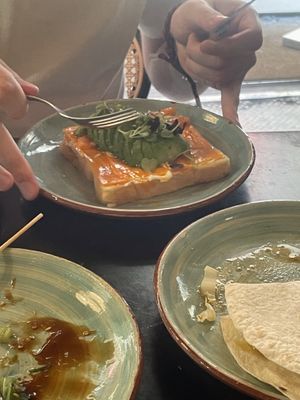 Salmon avocado toast (brilliant!  at Velada in Barcelona