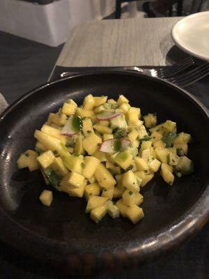 Mango ceviche   at Five Senses in Santorini