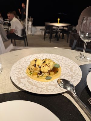 cauliflower dish - the sauce was so amazing at Five Senses in Santorini