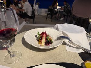 delicious beet salad at Five Senses in Santorini