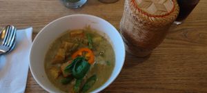 green curry with sticky rice at Two Thai  in Lancaster