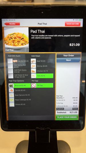 Veganize your order on the tablet  at EWR - Wabi Sabi - TC in Newark