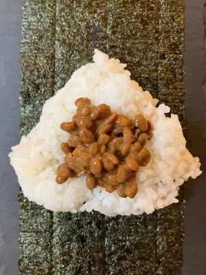 Natto Onigiri at Sasurai Onigiri in Torun