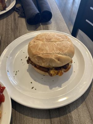 Plantain jerk vegan sandwich !! Yumm   at Happy Cafe in Virginia Beach