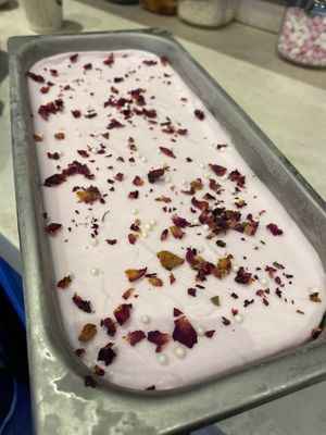 Rose and elderflower sorbet  at Minted Ice Cream in Glasgow