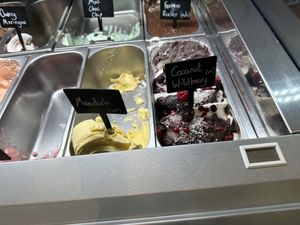 three vegan flavors  at Minted Ice Cream in Glasgow