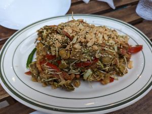 Tea leaf salad at Little Myanmar in New York City