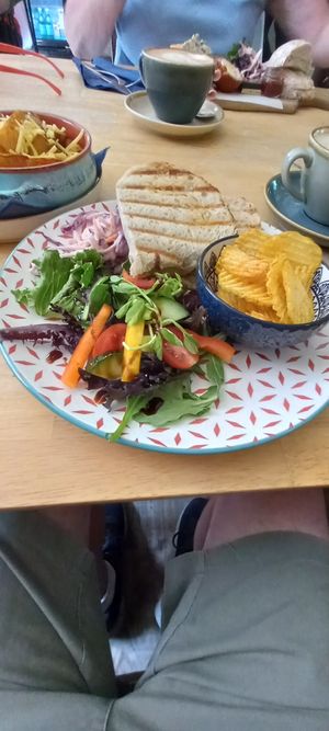 Vegan cheese toastie at The Tile Press Cafe in Telford