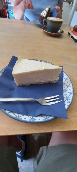Vanilla Cheesecake at The Tile Press Cafe in Telford