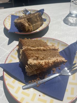 Biscoff and coffee cake both vegan  at The Tile Press Cafe in Telford