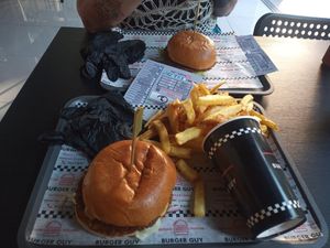 Vegan burgers and fries at Burger Guy in Nicosia
