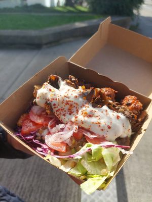 Falafel mushroom box at Vitrine Imbiss in Innsbruck