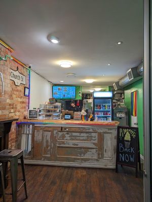 Sitting area at Soy Boys in Toronto