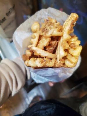 Waffle fries at Soy Boys in Toronto