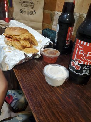 Chicken burger at Soy Boys in Toronto