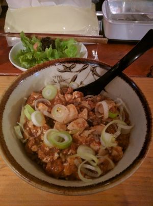 mapo tofu at Yakuzenshokudo Chabuzen in Tokyo