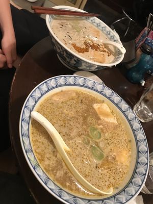 Tantan and curry ramen at Yakuzenshokudo Chabuzen in Tokyo