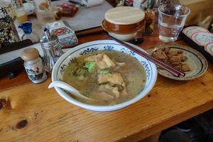 Brown rice yeast "dragon" ramen at Yakuzenshokudo Chabuzen in Tokyo