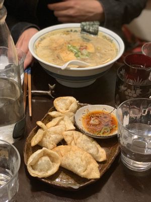 Ramen and gyoza at Yakuzenshokudo Chabuzen in Tokyo