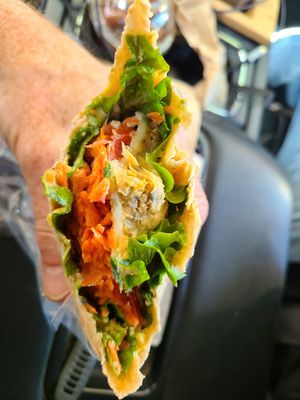 Falafel wrap. Very filling. at City Roast Coffee in Red Deer