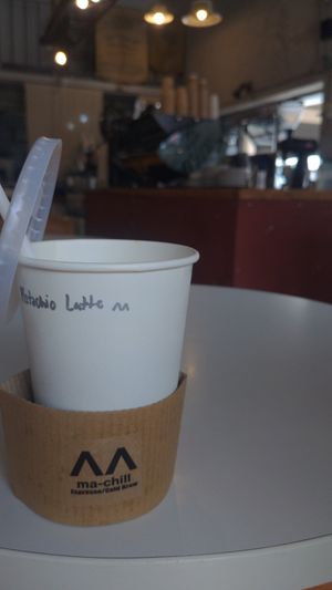 Pistachio iced latte .....yummmm and nice in this muggy heat at Ma Chill Coffee in Chiang Mai