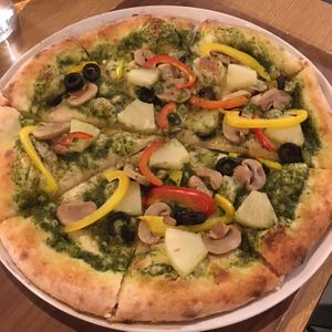 Mushroom, olive, veggie pizza  at Pizza Cucinova in Tokyo