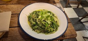 Zucchini noodles at Fogar do Santiso in Santiago De Compostela