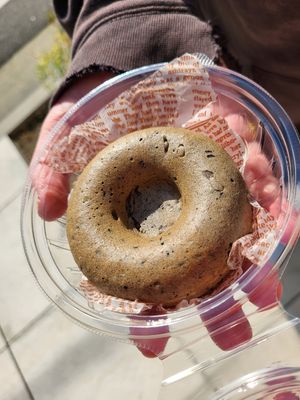 Black sesame donut at Soy Stories in Fukuoka